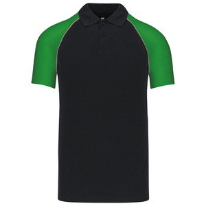 Kariban K226 - BASEBALL POLO Zwart/groen