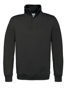 B&C BA406 - ID.004 sweatshirt met ¼ rits Zwart