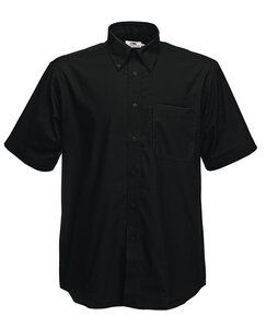 Fruit of the Loom SS112 - Oxford overhemd met korte mouwen Zwart