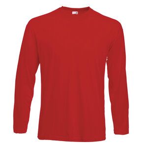 Fruit of the Loom SS032 - Valueweight t-shirt met lange mouwen Rood