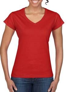 Gildan GD078 - Softstyle™ dames v-hals t-shirt Rood