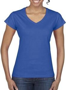 Gildan GD078 - Softstyle™ dames v-hals t-shirt Koningsblauw