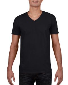 Gildan GD010 - Softstyle™ v-hals t-shirt Zwart