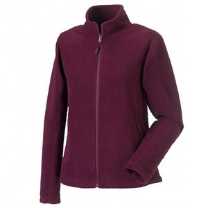 Russell 8700F - Dames outdoor fleece met volledige rits Bourgondië