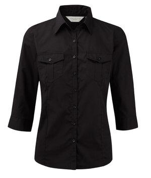 Russell Collection R-918F-0 - Damesshirt met 3/4 Oprolmouwen