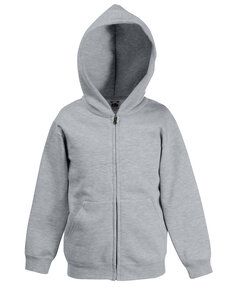 Fruit of the Loom 62-035-0 - Hoodie Vest Met Rits Kinderen Unisex Heide Grijs