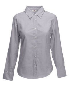 Fruit of the Loom 65-002-0 - Oxford blouse LS Oxford grijs