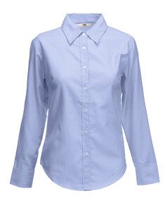 Fruit of the Loom 65-002-0 - Oxford blouse LS Blauw Oxford