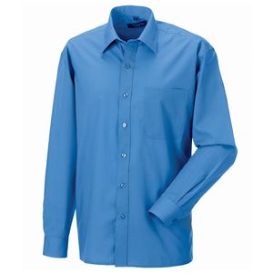 Russell J934M - Easy Care poly/katoenen poplin overhemd met lange mouwen Bedrijfsblauw