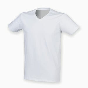 Skinnifit SFM122 - STRETCH HEREN T-SHIRT MET V-HALS