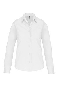 Kariban K542 - DAMES POPLIN BLOUSE LANGE MOUWEN Wit