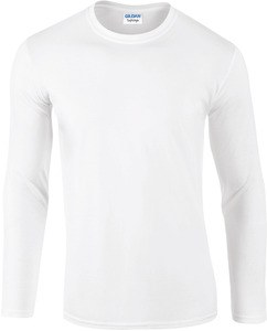 Gildan GI64400 - Softstyle T-Shirt Volwassenen Met Lange Mouw Wit