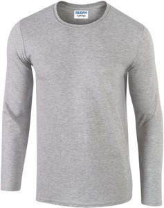Gildan GI64400 - Softstyle T-Shirt Volwassenen Met Lange Mouw Sportgrijs