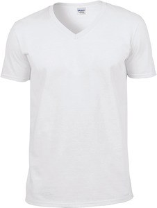 Gildan GI64V00 - Heren Softstyle V-Hals T-Shirt Wit
