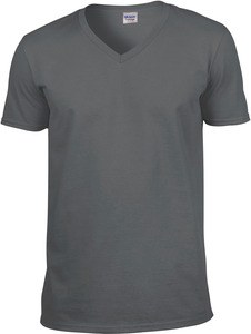 Gildan GI64V00 - Heren Softstyle V-Hals T-Shirt Houtskool