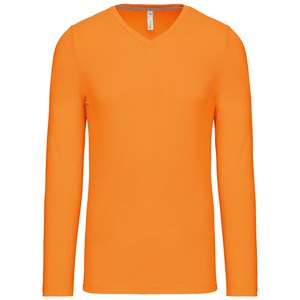 Kariban K358 - HEREN T-SHIRT MET V-HALS EN LANGE MOUWEN Oranje