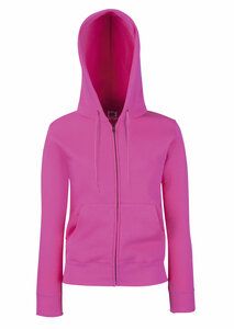 Fruit of the Loom SC62118 - Lady Fit Hoodie Sweatshirt Met Rits (62-118-0) Fuchsia