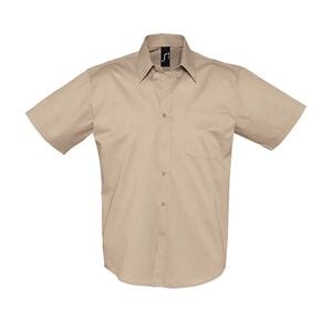 SOL'S 16080 - Brooklyn Heren Hemd In Katoen Twill Korte Mouwen Beige