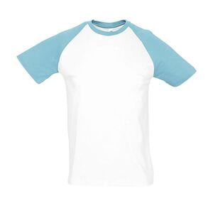 SOL'S 11190 - Funky Heren Tweekleurig T Shirt Met Raglan Mouwen Blanc / Atol