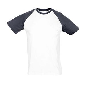SOL'S 11190 - Funky Heren Tweekleurig T Shirt Met Raglan Mouwen Blanc / Maritiem