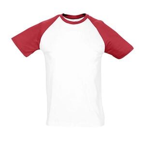 SOL'S 11190 - Funky Heren Tweekleurig T Shirt Met Raglan Mouwen Wit/Rood