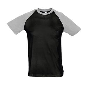 SOL'S 11190 - Funky Heren Tweekleurig T Shirt Met Raglan Mouwen Zwart