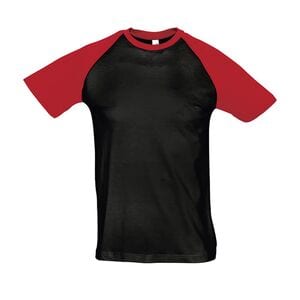 SOL'S 11190 - Funky Heren Tweekleurig T Shirt Met Raglan Mouwen Zwart / Rood