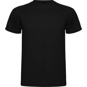 Roly CA0425 - MONTECARLO T-shirt met korte raglanmouwen in techniwch weefsel Zwart