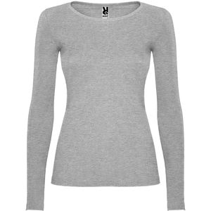 Roly CA1218 - EXTREME WOMAN Semi-getailleerde T-shirt met lange mouwen en kraag met fijne bies