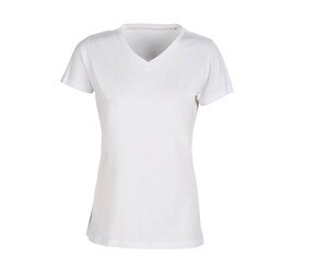 Zonder label SE634 - Geen Label Met V-Hals T-Shirt Dames Wit