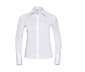 Russell Collection JZ56F - Ultimate Strijkvrij Overhemd Met Lange Mouwen Wit