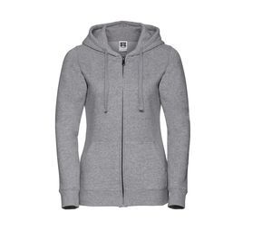 Russell JZ66F - Authentic Hoodie met Rits Dames Licht Oxford