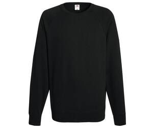 Fruit of the Loom SC360 - Lichtgewicht Raglan Sweatshirt Zwart