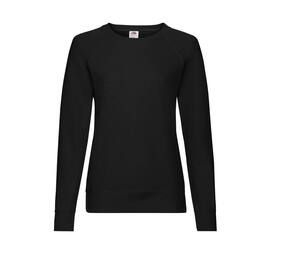 Fruit of the Loom SC361 - Lady-Fit Lichtgewicht Raglan Sweatshirt Zwart