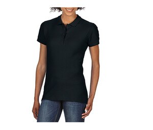 Gildan GN48L - Dames Sofstyle Dubbele Pique Polo-Shirt Dames Zwart