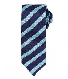 Premier PR783 - Waffle Stripe Tie Marine/turquoise