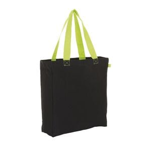 SOL'S 01672 - LENOX Shopping Tas Zwart/Neon Lime