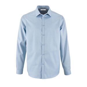 SOL'S 02102 - BRODY MEN Heren Visgraadoverhemd Hemelsblauw