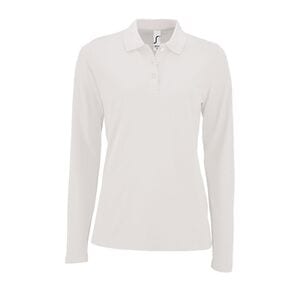 SOL'S 02083 - Perfect Lsl Women Dames Pique Poloshirt Met Lange Mouwen Wit