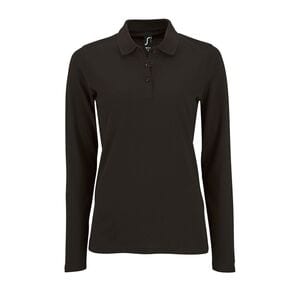 SOL'S 02083 - Perfect Lsl Women Dames Pique Poloshirt Met Lange Mouwen Zwart