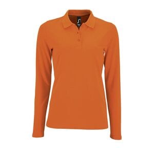 SOL'S 02083 - Perfect Lsl Women Dames Pique Poloshirt Met Lange Mouwen Oranje