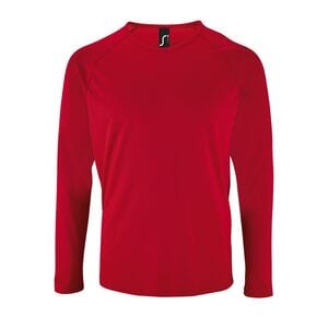 SOL'S 02071 - Sporty Lsl Men Heren Sport T Shirt Met Lange Mouwen Rood