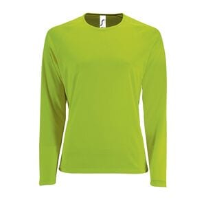 SOL'S 02072 - Sportief Lsl Dames Sport T Shirt Met Lange Mouwen Neon groen