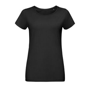 SOL'S 02856 - Martin Women Dames Nauwsluitend Jersey T Shirt Met Ronde Hals Diepzwart