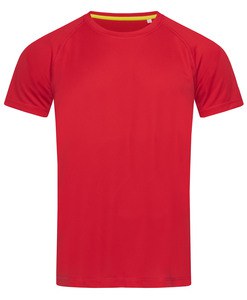 Stedman STE8410 - T-shirt met ronde hals voor mannen Active-Dry  Karmijnrood