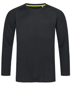 Stedman STE8420 - T-shirt met lange mouwen voor mannen Active-Dry  Zwart Opaal