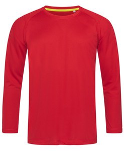 Stedman STE8420 - T-shirt met lange mouwen voor mannen Active-Dry  Karmijnrood
