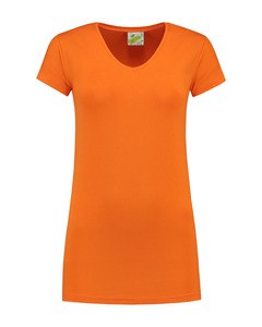 Lemon & Soda LEM1262 - T-shirt V-hals bedje/elastiek voor haar Oranje