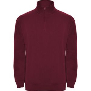 Roly SU1109 - ANETO Sweatshirt met halve rits in dezelfde kleur en staande kraag Granaat
