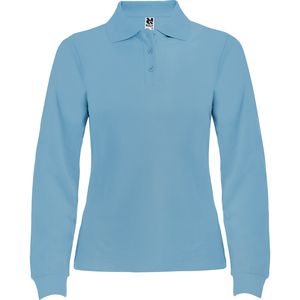 Roly PO6636 - ESTRELLA WOMAN L/S Poloshirt met lange mouwen met kraag en ondermouw in ribtricot Hemelsblauw